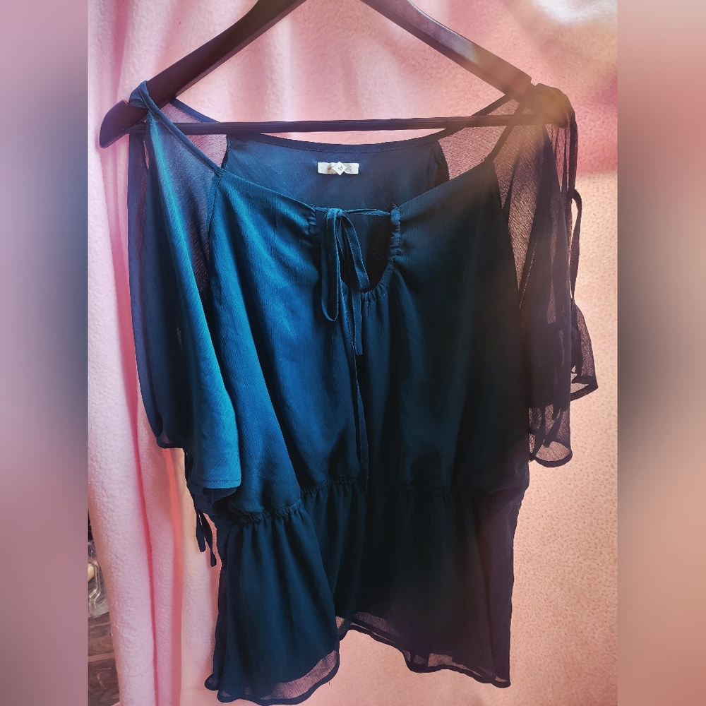 Sheer Navy Blue Blouse